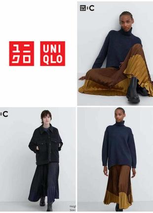 Плиссированная юбка color block uniqlo : c новая коллекция1 фото