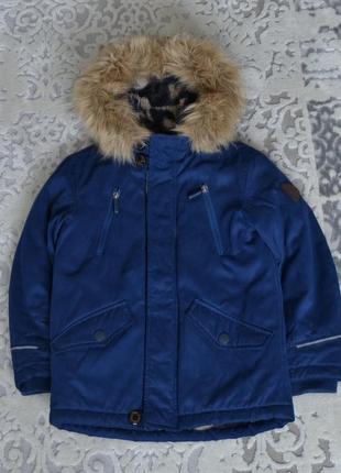 C&amp;a, качественная зимняя детская куртка для хловчиков с капюшоном в идеальном состоянии