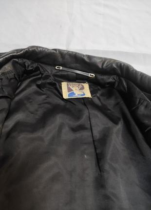 Стильна вінтажна оверсайз куртка бомбер із натуральної шкіри4 фото