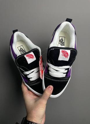 Женские кроссовки vans knu purple black white4 фото