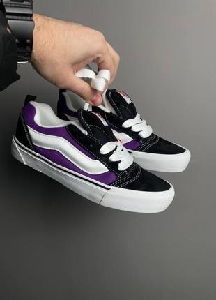 Женские кроссовки vans knu purple black white9 фото