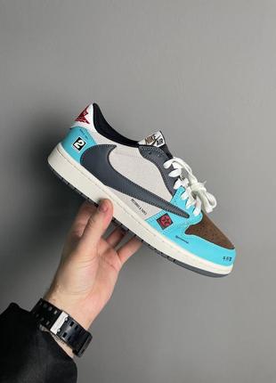 Класні чоловічі кросівки nike x travis scott x air jordan 1 low og sp jackboys joint bmw m3 блакитні