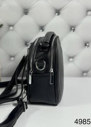 Женская стильная и качественная сумка рюкзак из эко кожи на 2 отдела черный6 фото