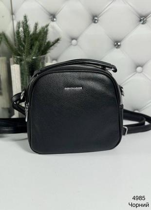 Женская стильная и качественная сумка рюкзак из эко кожи на 2 отдела черный3 фото
