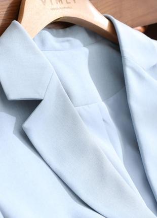 Голубой двубортный пиджак new look жакет блейзер1 фото