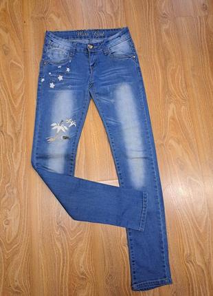 Джинсы стрейчивые miss girl 146-152