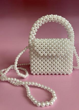 Сумка из акриловых бусин tbh pearl bag белая