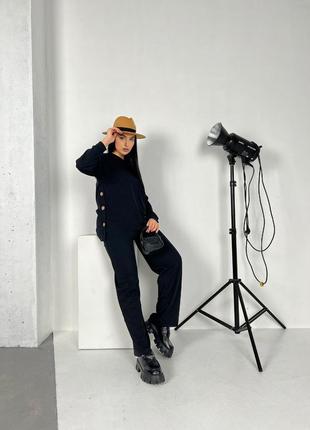 Костюм рубчик, брюки палаццо, трава, голубий, мокко, графіт, чорний