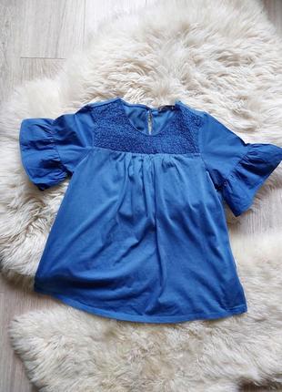 💛💙❤️ симпатичная синяя блузка оттенка кобальт2 фото