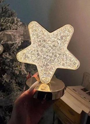 Ночник светильник звезда акриловый на подставке usb charging touch lamp