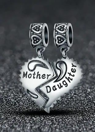 Серебряная подвеска шарм "мать и дочь"