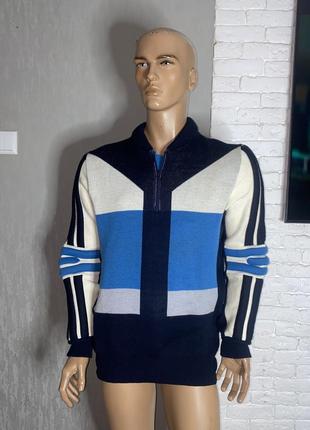 Винтажный полушерстяной свитер джемпер с объемными вставками на рукавах винтаж angora, xl 50р
