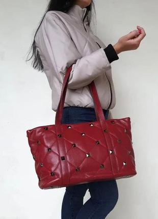Женская кожаная сумка-шоппер polina & eiterou6 фото