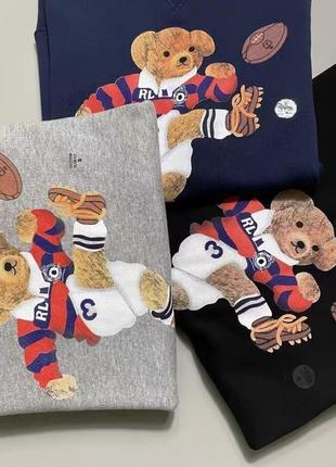 Светр ralph lauren bear. унікальний лонгслів polo bear ralph lauren. m-2xl