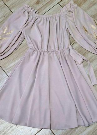 Платье "эмилли" с вышивкой колоски2 фото