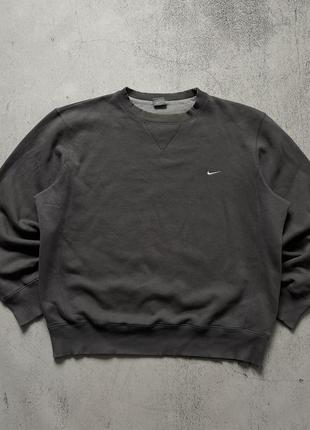 Світшот nike vintage sweatshirt small swoosh свуш сірий