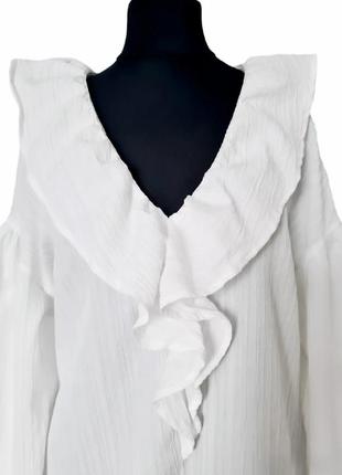 Красивая прекрасная, нежная винтажная белая блузка блуза ретро винтаж жабо рюши3 фото