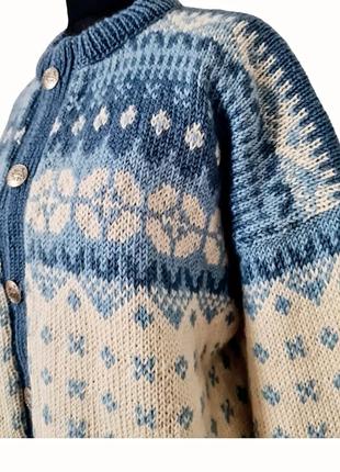 Супер классный стильный красивый шерстяной шерстяной шерстяной винтажный кардиган свитер ручная работа ретро винтаж шерсть3 фото