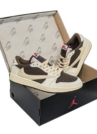Кроссовки nike air jordan 1 low og x travis scott “reverse mocha”