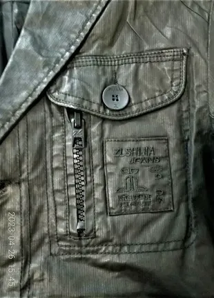 Куртка піджак чоловічий zlshijia френч вітровка під шкіру нова 3 розміри6 фото