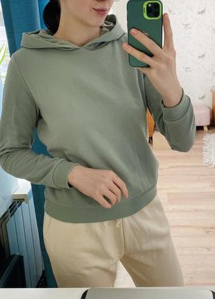 Худи оливковое sinsay xs оливка кофта с капюшоном базовое