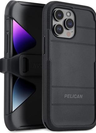 Чехол противоударный с клипсой pelican voyager magnetic magsafe для iphone 14 pro (6.1") black