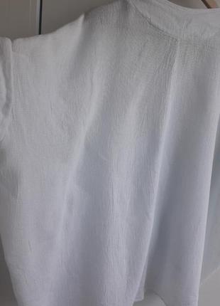 Sarah  льняная шикарная белая оверсайз блуза.лен,котон.3 фото
