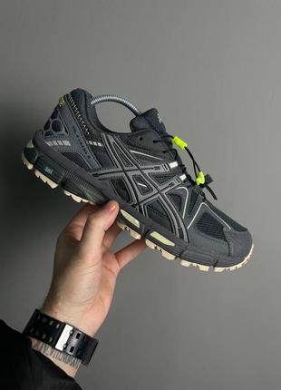 Отличные мужские кроссовки asics gel-kahana 8 gray marathon running тёмно-серые