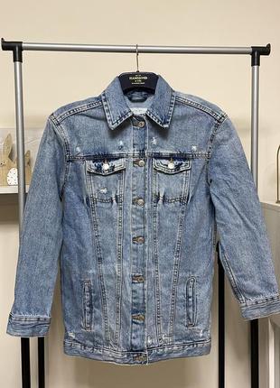 Джинсовая куртка denim co удлиненная