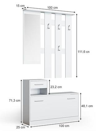 Комплект в прихожую с зеркалом alice и шкаф promo дуб сонома. мебель для прихожей...