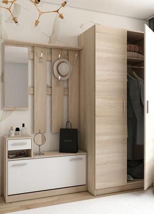 Комплект в прихожую с зеркалом alice и шкаф promo дуб сонома. мебель для прихожей...