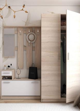 Комплект в прихожую с зеркалом alice и шкаф promo дуб сонома. мебель для прихожей...