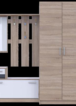 Комплект в прихожую с зеркалом alice и шкаф promo дуб сонома. мебель для прихожей...