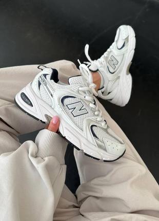 New balance white blue женские кроссовки Debelанс сеточка