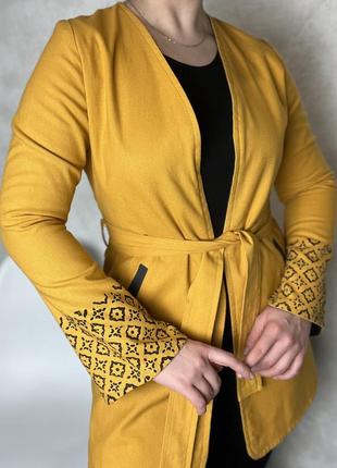 Двусторонний жакет в восточном стиле hezardastan78 иранский пиджак пальто халат размер xs-s натуральная ткань с узором3 фото