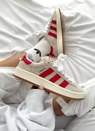 Женские кроссовки adidas campus crystal scarlet адедас кампус