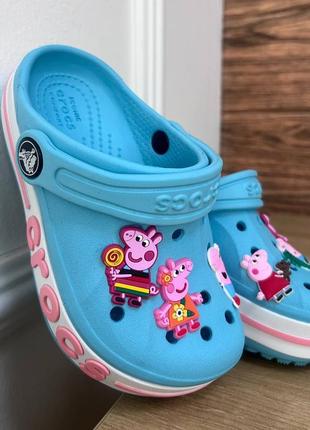 Дитячі крокси сабо crocs kids' bayaband clog ice blue бірюзові