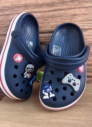 Уценка детские кроксы сабо crocs crocband kids navy уценка уценка3 фото