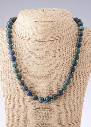 Бусы варисцит синий (морская волна)