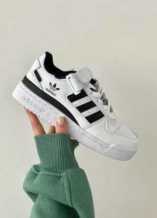 Adidas forum black white женские кроссовки адедас форум