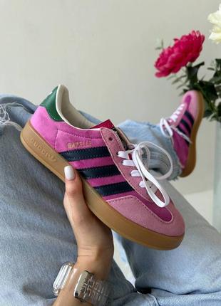 Adidas gazelle x gucci pink жіночі кросівки адідас газель