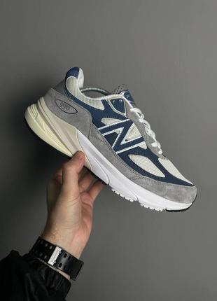 Класні чоловічі кросівки new balance 990 v6 grey day grey navy сірі