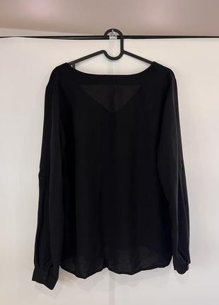 Рубашка блуза хлопок черный цвет длинные црукава размер s-m terranova4 фото