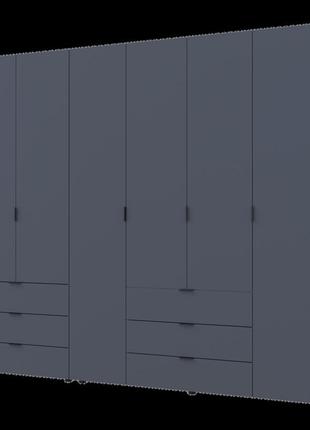 Шафа для одягу в спальню гелар графіт 232,5 х49, 5х203, 4 розстібний гардероб для спальні шафи комплект