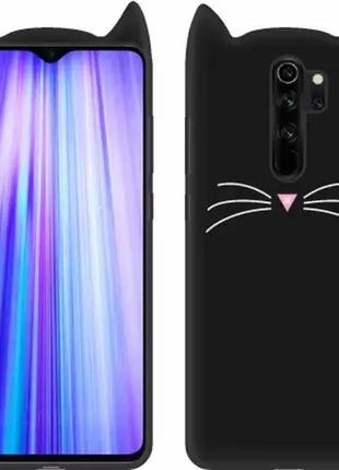 3d чохол для  xiaomi redmi 9  котик з вушками і вусиками