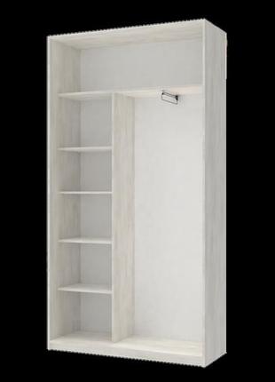 Шкаф купе в спальню прихожую сити лайт белое дерево 120х45х225 для одежды гардероб для спальни шкафы с зеркало2 фото