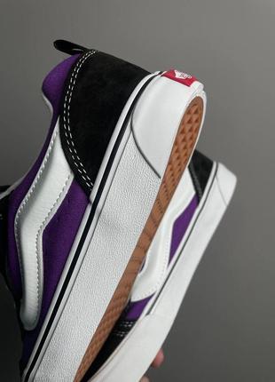 Крутые женские кеды vans knu skool purple black white фиолетовые с чёрным5 фото