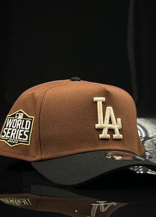 Оригинальная коричневая кепка new era  los angeles dodgers 9forty