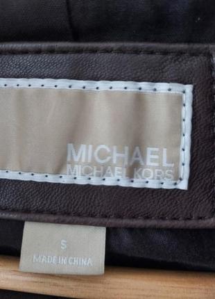 Шкіряна  коричнева куртка michael kors3 фото