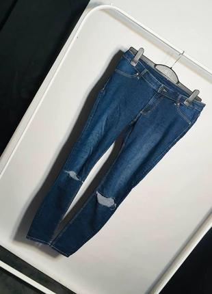 Сині джинси скіні з розрізами cheap monday5 фото